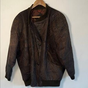 Pelle Vintage Brown Leather Bomber Jacket